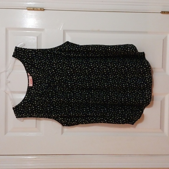 🌹EVRI plus sized black white polka dot print scoop neck sleeveless tank 1X - Picture 1 of 9